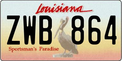 LA license plate ZWB864