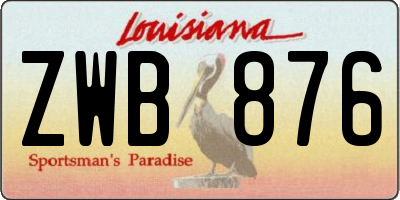 LA license plate ZWB876