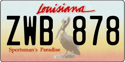 LA license plate ZWB878