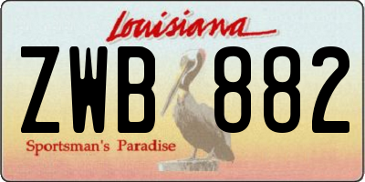 LA license plate ZWB882