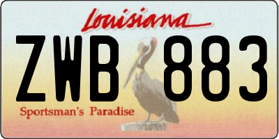 LA license plate ZWB883