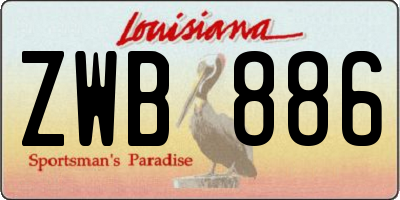 LA license plate ZWB886