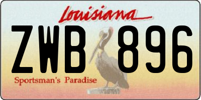 LA license plate ZWB896