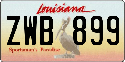 LA license plate ZWB899