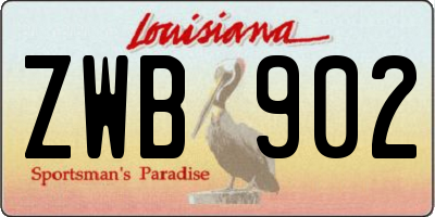 LA license plate ZWB902