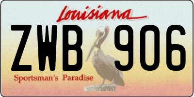 LA license plate ZWB906