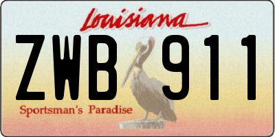 LA license plate ZWB911