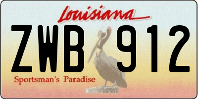 LA license plate ZWB912