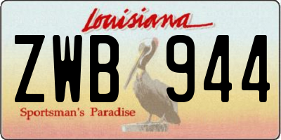 LA license plate ZWB944