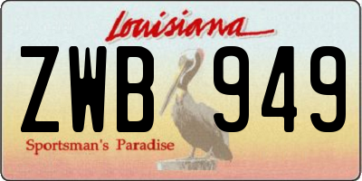 LA license plate ZWB949