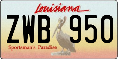 LA license plate ZWB950