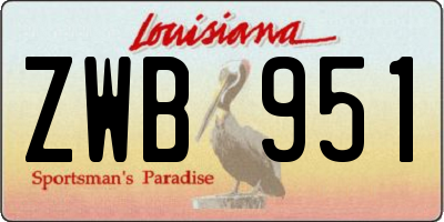 LA license plate ZWB951