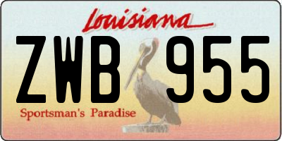 LA license plate ZWB955