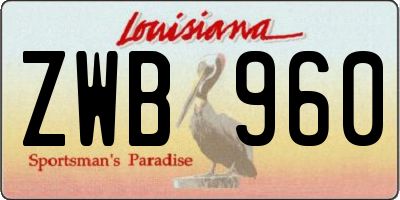 LA license plate ZWB960