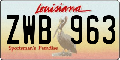 LA license plate ZWB963