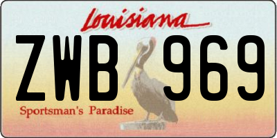 LA license plate ZWB969