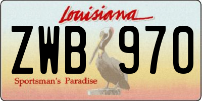 LA license plate ZWB970