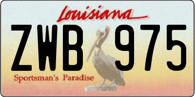 LA license plate ZWB975