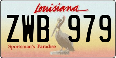 LA license plate ZWB979