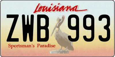 LA license plate ZWB993