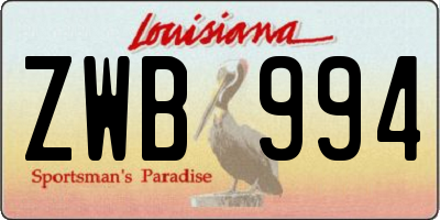 LA license plate ZWB994