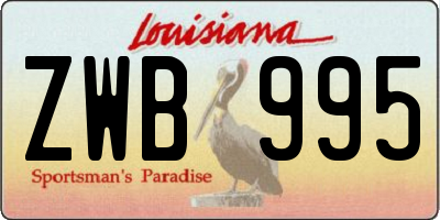 LA license plate ZWB995