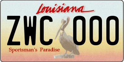 LA license plate ZWC000
