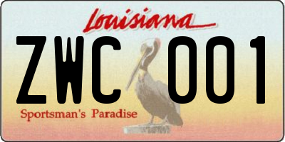 LA license plate ZWC001