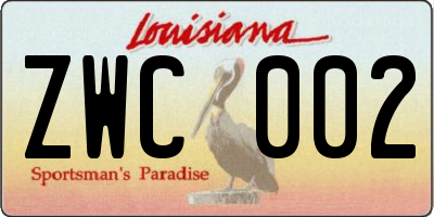 LA license plate ZWC002