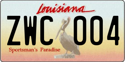 LA license plate ZWC004