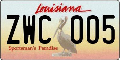 LA license plate ZWC005