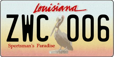LA license plate ZWC006