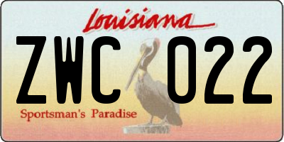 LA license plate ZWC022