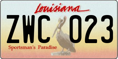 LA license plate ZWC023