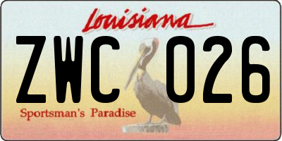 LA license plate ZWC026