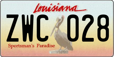 LA license plate ZWC028