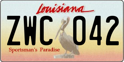 LA license plate ZWC042