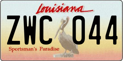 LA license plate ZWC044