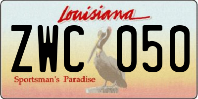 LA license plate ZWC050