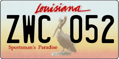 LA license plate ZWC052