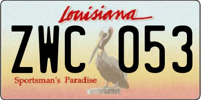 LA license plate ZWC053