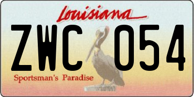 LA license plate ZWC054