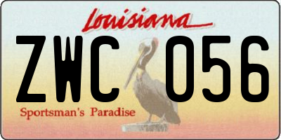 LA license plate ZWC056