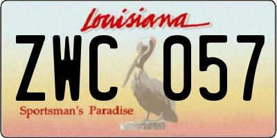 LA license plate ZWC057