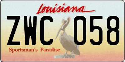 LA license plate ZWC058