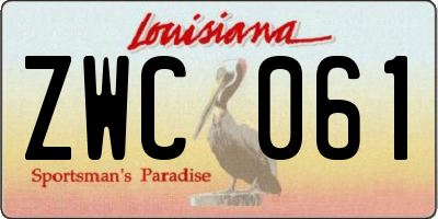 LA license plate ZWC061