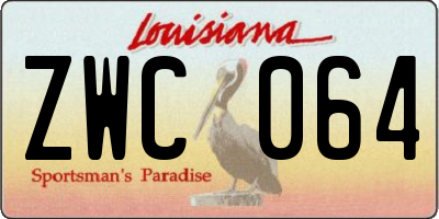 LA license plate ZWC064
