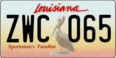 LA license plate ZWC065