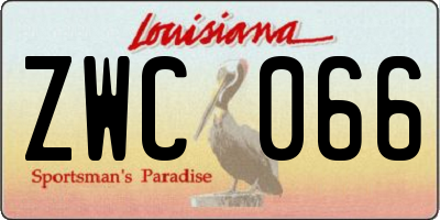 LA license plate ZWC066