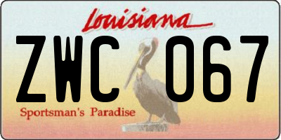 LA license plate ZWC067